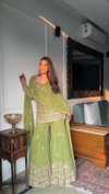 Sr 1695 Faux Georgette With Heavy Embroidery Sequence Work Top With Sharara Dupatta Exporters In India